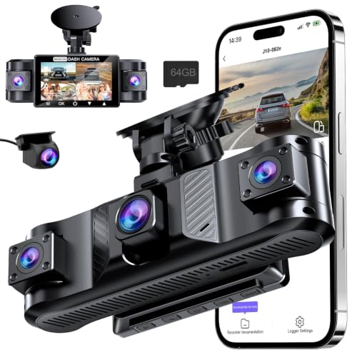 4 Channel 360° Dash Cam Front and Rear Inside with 5GHz WiFi - Product Imagery