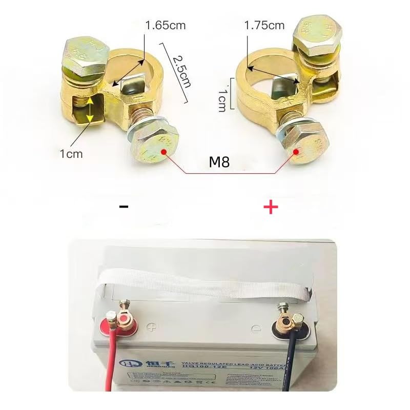 Generic Pure Copper Battery Terminal Connector, 1 Pair, 3/8" Stud - Product Imagery