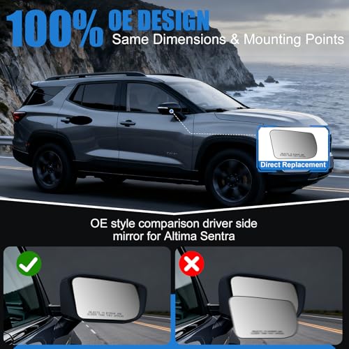 Passenger Side Mirror Glass Replacement Compatible with - Product Imagery