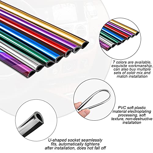 8sanlione 20PCS Waterproof Bendable Car Air Vent Trim Strips, Red - Product Imagery