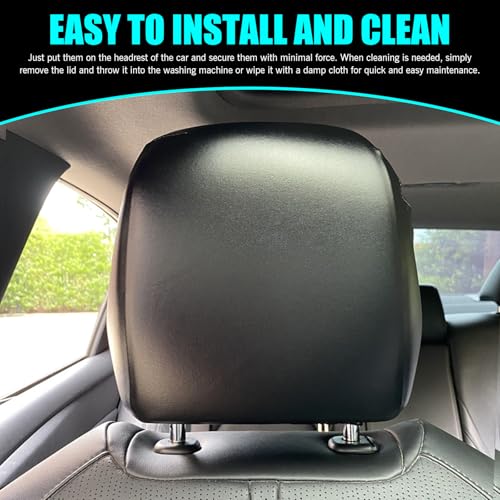 Shakas 2 PCS Cars Headrest Covers, Full Wrap-around Non-marking - Product Imagery