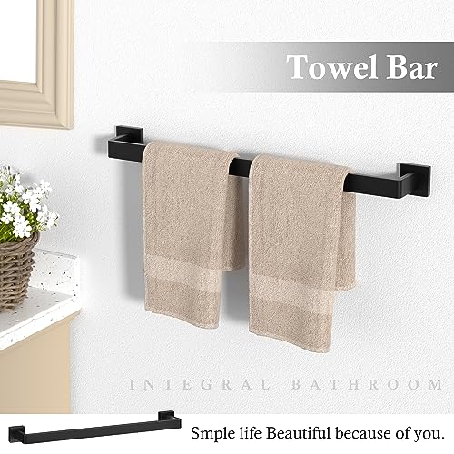10-Pieces Matte Black Bathroom Accessories Set 23.6 Inch Towel - Product Imagery