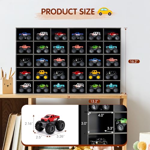 Krafetto 2 Pack 15-Slot Monster Truck Display Shelves, Wall - Product Imagery