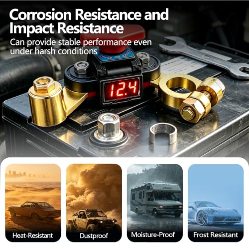 Universal Car Battery Disconnect Switch Leak Protector with LED - Product Imagery