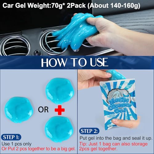 Fitosy Car Interior Duster Detail Brush Cleaning Gel Kit, Dust - Product Imagery