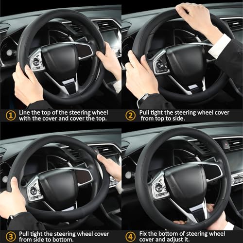 West Llama Thin Slim Car Steering Wheel Cover, Universal 14.5-15 - Product Imagery