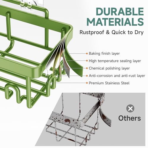 Veken Rustproof & Waterproof Shower Caddy 6-Pack, No Drilling - Product Imagery