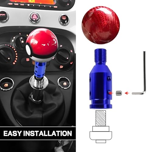 M12x1.25 Gear Shift Knob Adapter, with 4-Size Hoses (Blue) - Product Imagery