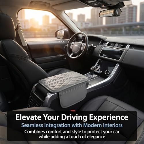 Car Center Console Cover, Leather Breathable Comfort Armrest - Product Imagery