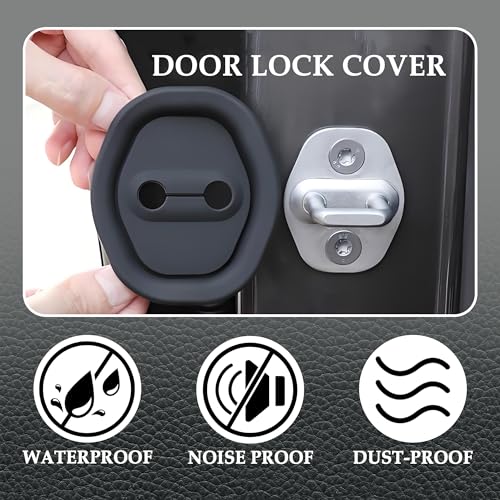 4PCS Upgrade Door Latch Lock Cover,Silicone Door Latch Guard Car - Product Imagery