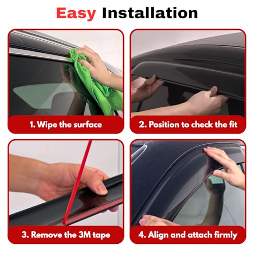 KPY Rain Guards Fit for 2017-2026 Honda Ridgeline, Out-Channel - Product Imagery