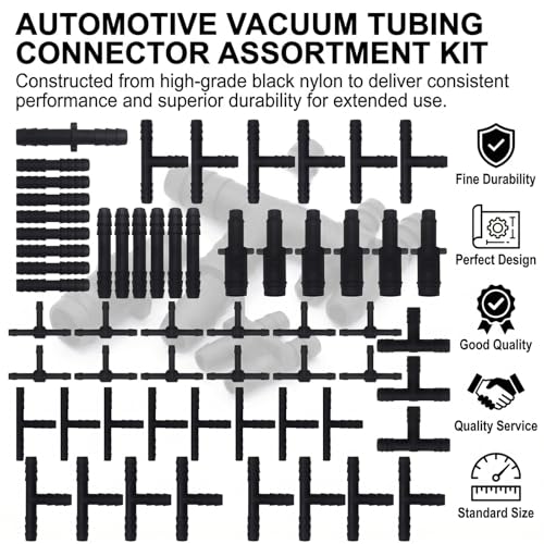 113 PCS Vacuum Connector Assortment, 12 Sizes Heat Resistant - Product Imagery