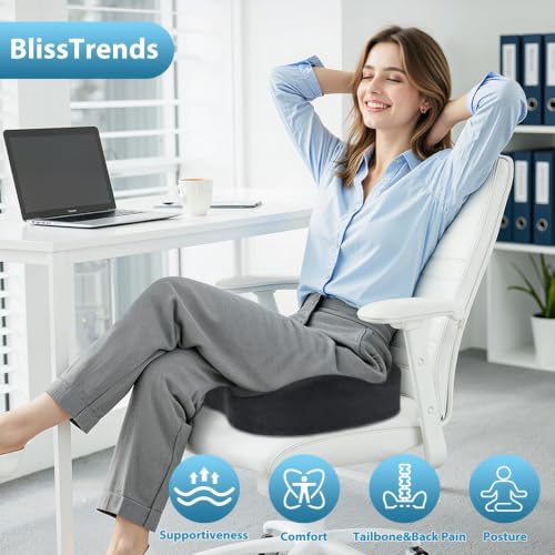 BlissTrends Memory Foam Seat Cushion for Office Chair & Car - Product Imagery