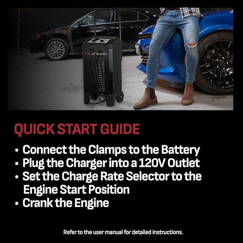 Schumacher Electric Wheeled 10A Car Battery Charger & Maintainer - Product Imagery