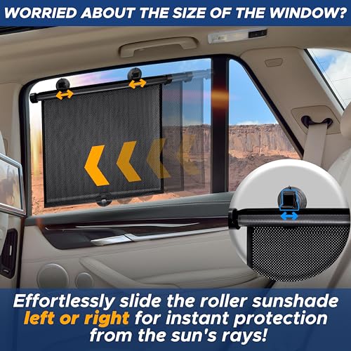 EcoNour Car Window Shades for Baby (2 Pack) Side Sunshade, Sun - Product Imagery