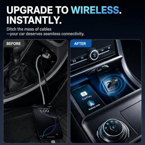 Wireless CarPlay Adapter– Android Auto Wireless Adapter, 5.8GHz - Product Imagery