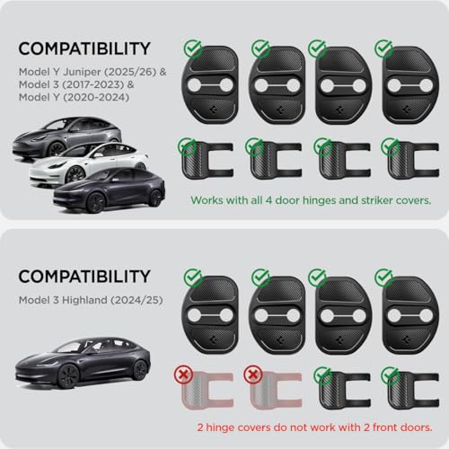 Spigen Door Striker and Hinge Door Cover for All Tesla Model Y - Product Imagery