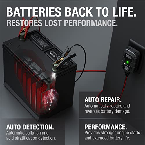 NOCO GENIUS1 1A 6/12V Smart Battery Charger, Trickle Charger & - Product Imagery