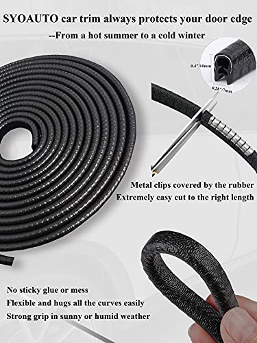 SYOAUTO 32Ft(10M) Door Edge Guard Black Car Guards Protector for - Product Imagery