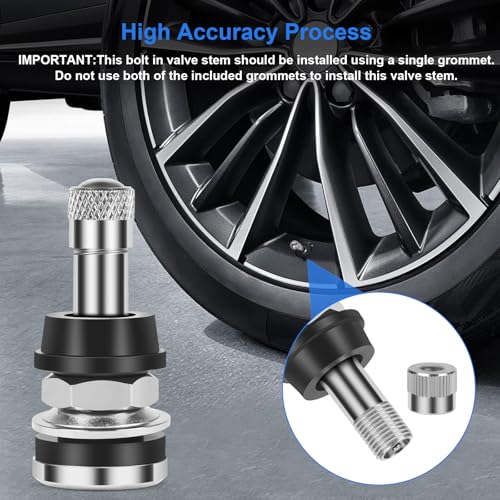 6-Pack TR416 Tire Valve Stems, High Pressure 200 PSI Tubeless - Product Imagery