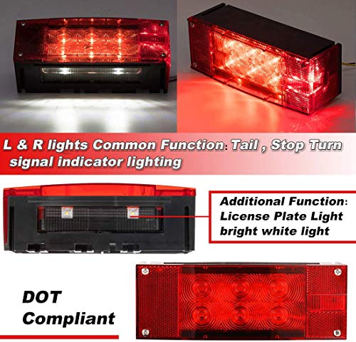CZC AUTO 12V LED Submersible Low Profile Rectangular Trailer - Product Imagery