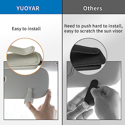 Yuoyar 2 Packs Magnetic Sunglass Holder for Car Visor (Grey) - Product Imagery