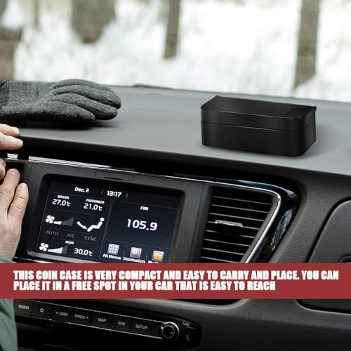 Coin Holder for Car, Coin Change Organizer Compatible with Coins - Product Imagery