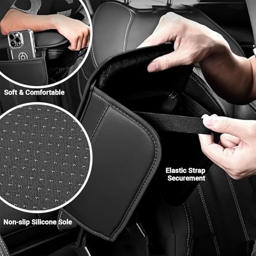 Car Center Console Cover with 2 Storage Bag, Leather Console - Product Imagery
