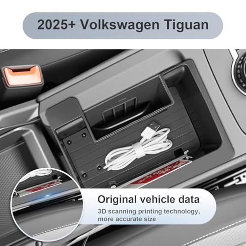 SKTU for 2025 2026 VW Tiguan Center Console Organizer for 2025 - Product Imagery