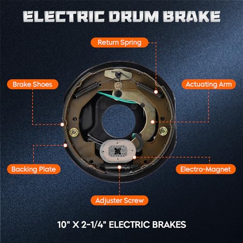 Youxmoto 10 x 2-1/4 Trailer Electric Brake Assembly (2 Right - Product Imagery