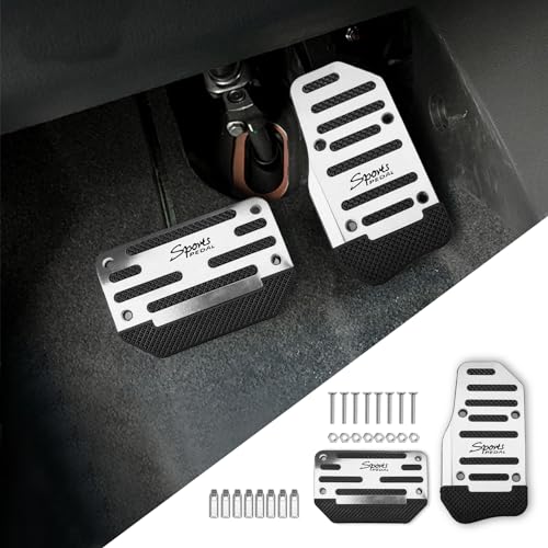 2PCS Non-Slip Car Pedal Covers, Premium Aluminum Alloy Gas and - Product Imagery