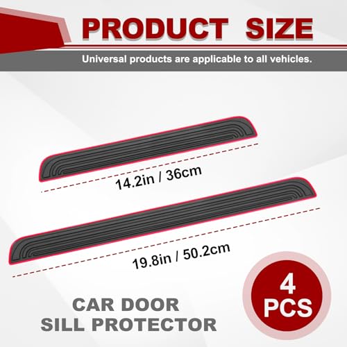 4PCS Car Door Sill Protector, Anti-Scratch & Waterproof Auto - Product Imagery