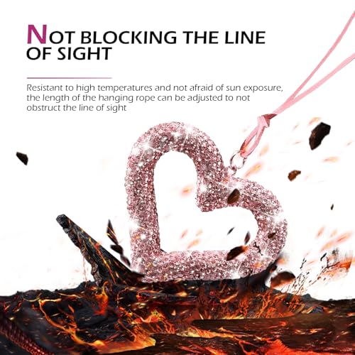 Bling Heart Car Hanging Accessories, Crystal Rhinestone Rear - Product Imagery