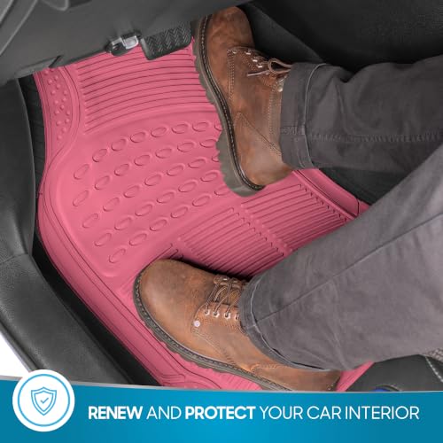 BDK ProLiner Pink Car Floor Mats for Cars Trucks SUV 3pc - Product Imagery