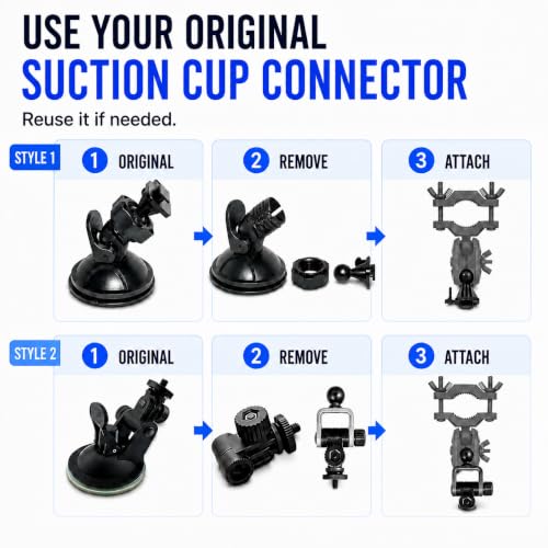 Dash Cam Mount Replacement Holder, Fits Rove r2-4k and Other - Product Imagery
