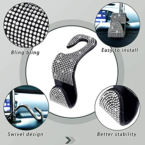 Silver Rearview Mirror Bling Cover,Rhinestone Rear View Mirror - Product Imagery