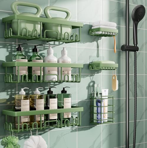Veken Rustproof & Waterproof Shower Caddy 6-Pack, No Drilling - Product Imagery