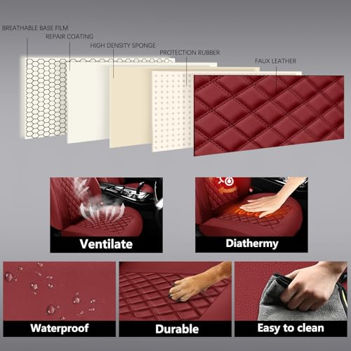 Premium Leather Car Seat Covers Front Pair,Universal Fit for - Product Imagery