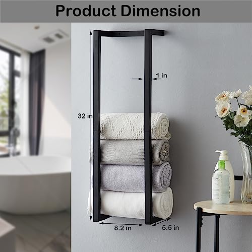 Towel Rack for Rolled Towels, Towel Rack for Bathroom,Wall - Product Imagery