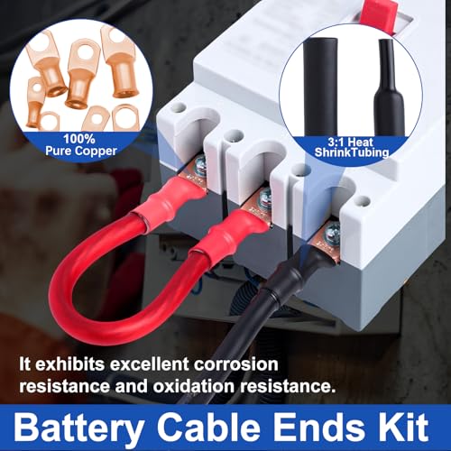 Taiss Copper Wire Lugs AWG 2-16 110PCS with Heat Shrink Kit - Product Imagery