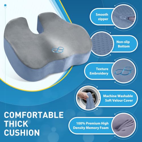 BlissTrends Memory Foam Seat Cushion for Office Chair & Car Seat - Product Imagery