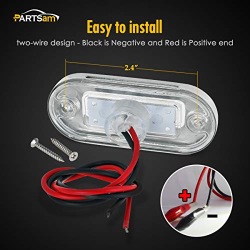 Partsam 4pcs 3" Blue LED Oblong Courtesy Light for Marine Deck - Product Imagery