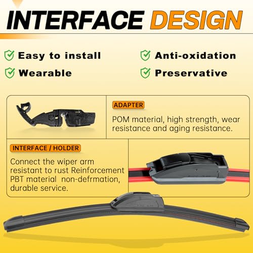 AUTOBOO 26" and 16" Windshield Wipers Blades (Pack Of 2) - Product Imagery