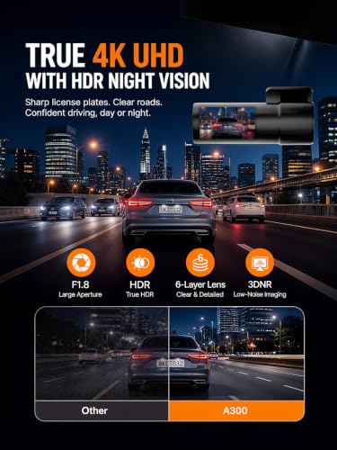 HKOIZBL 4K+2.5K Dash Cam Front and Rear, Built-in 5G WiFi, 32GB - Product Imagery