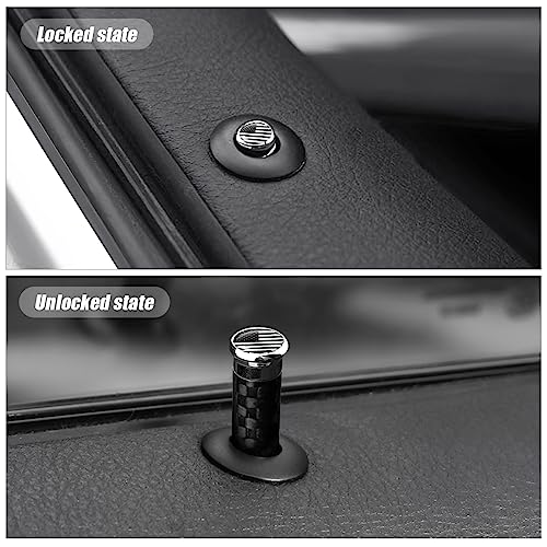 Moly Magnolia 4PCS Carbon Fiber Car Door Lock Knob Covers, Black - Product Imagery