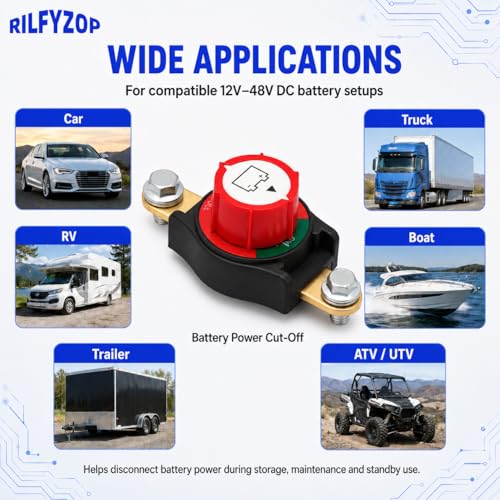 275A Side Post Battery Disconnect Switch, 12-48V DC - Product Imagery