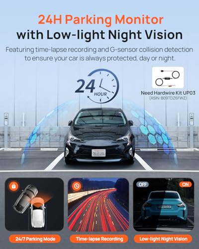 70mai Dash Cam Front and Rear - 2.5K+1080P Dual Dash Camera with - Product Imagery