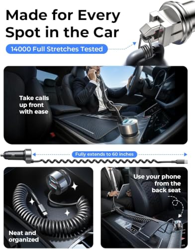 LISEN 90W for iPhone 17 16 15 Pro Max Car Charger USB C Fast - Product Imagery