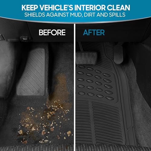 BDK Floor Mats, 4-Piece All-Weather Car Mat with Universal Fit - Product Imagery