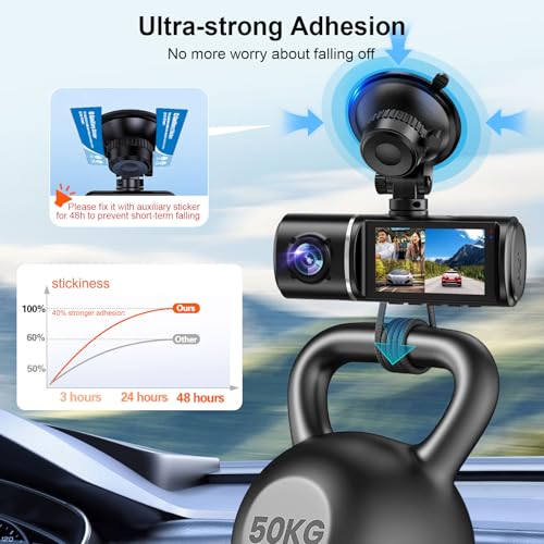 Double Sided Adhesive for Dash Cam: 6Pcs 56mm Heat Resistant - Product Imagery